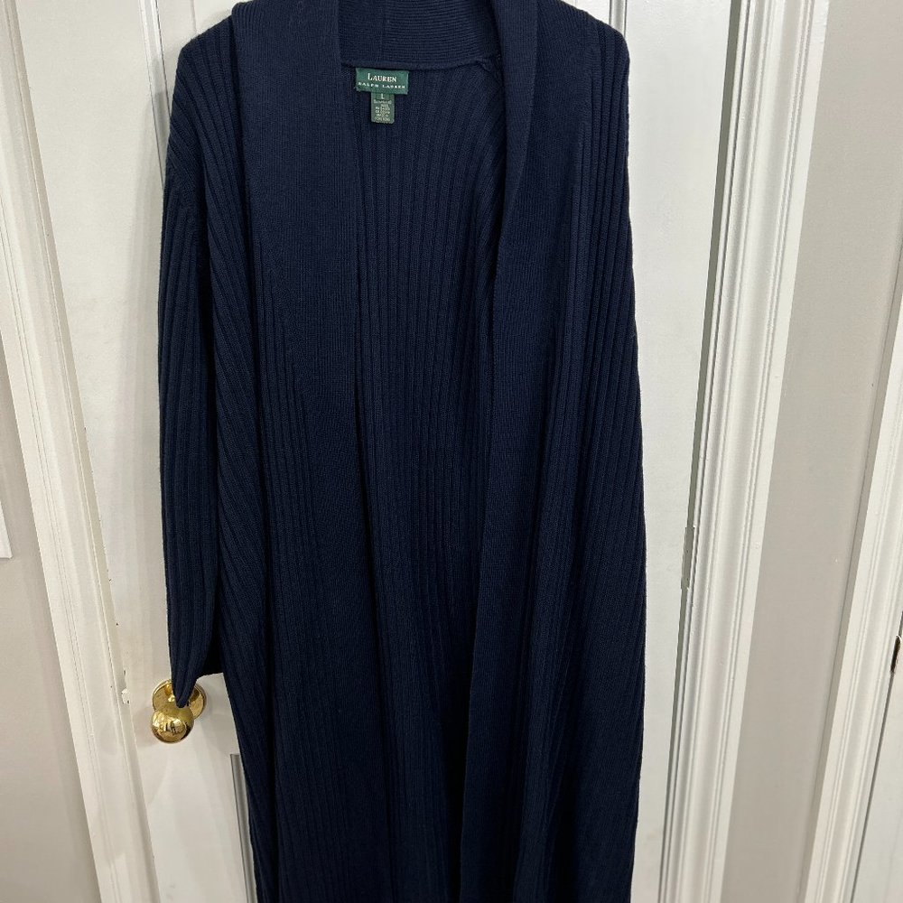 Ralph Lauren Navy Blue Sweater Duster Cardigan
